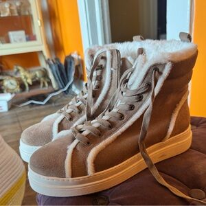 J Slides Faux fur Suede Boots